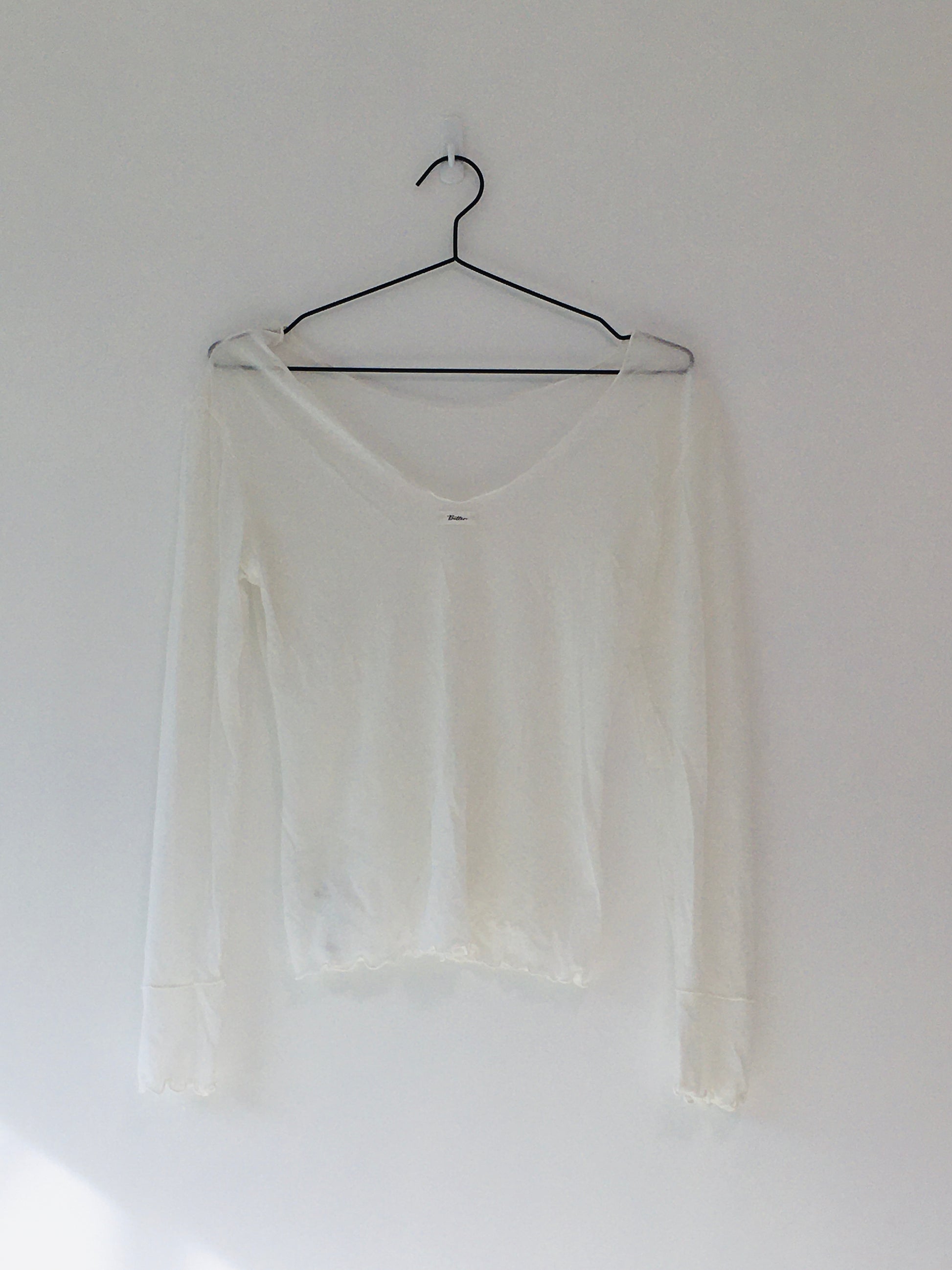 see through ruffle tee