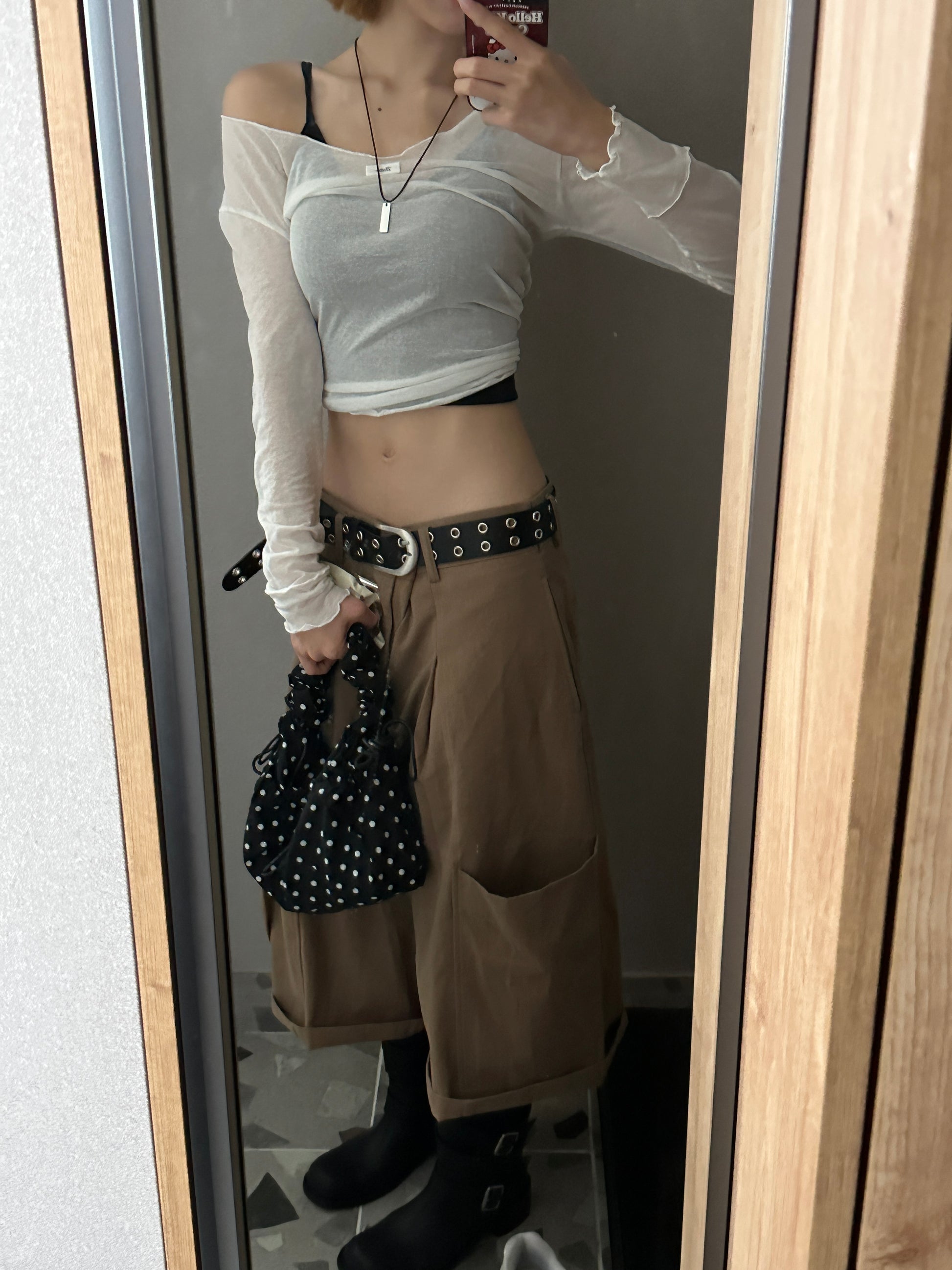 see through ruffle tee