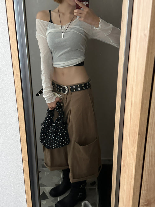 see through ruffle tee
