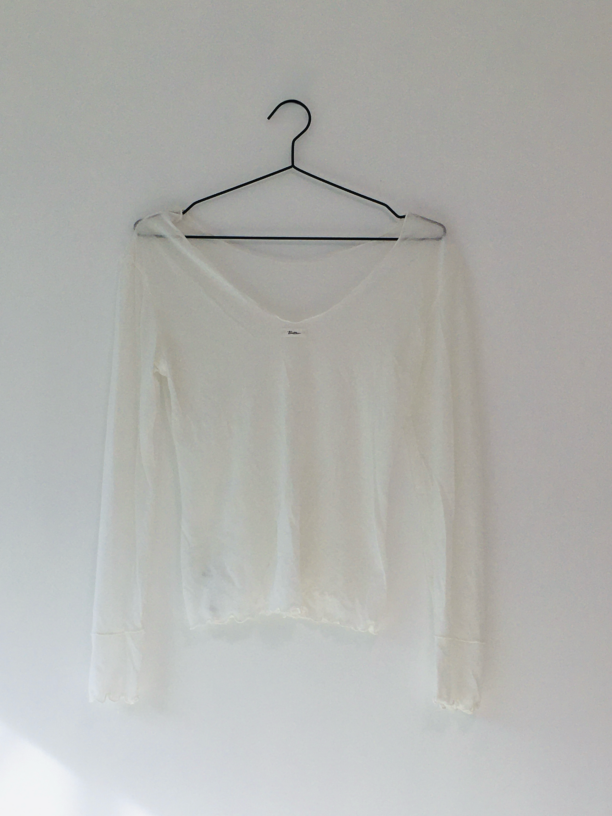 see through ruffle tee